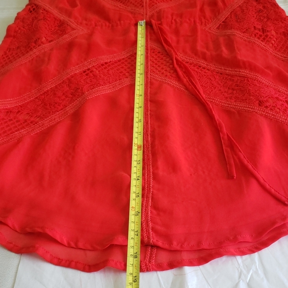 Adelyn Rae New Lace Tassle Tie Waist DRESS Red HOT Shoulder Straps Women's 🎉HP - Picture 15 of 15